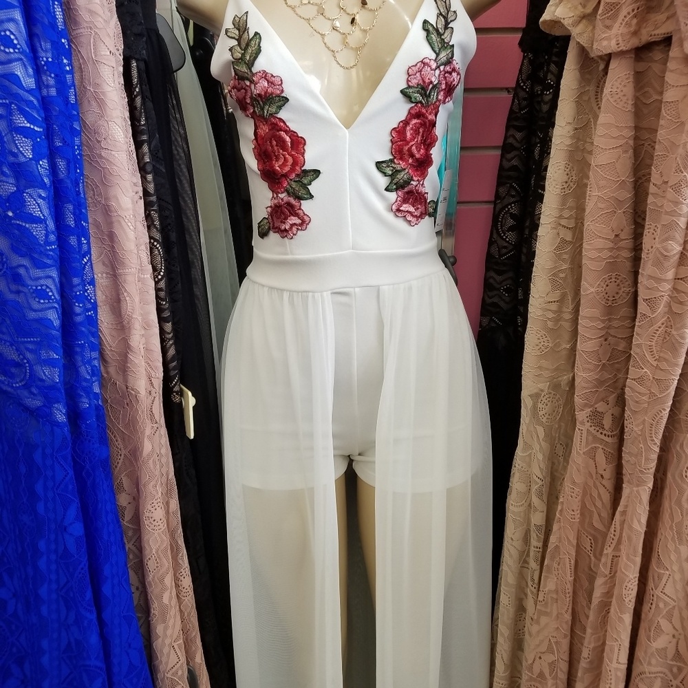 Floral Romper with Maxi skirt Stretchy